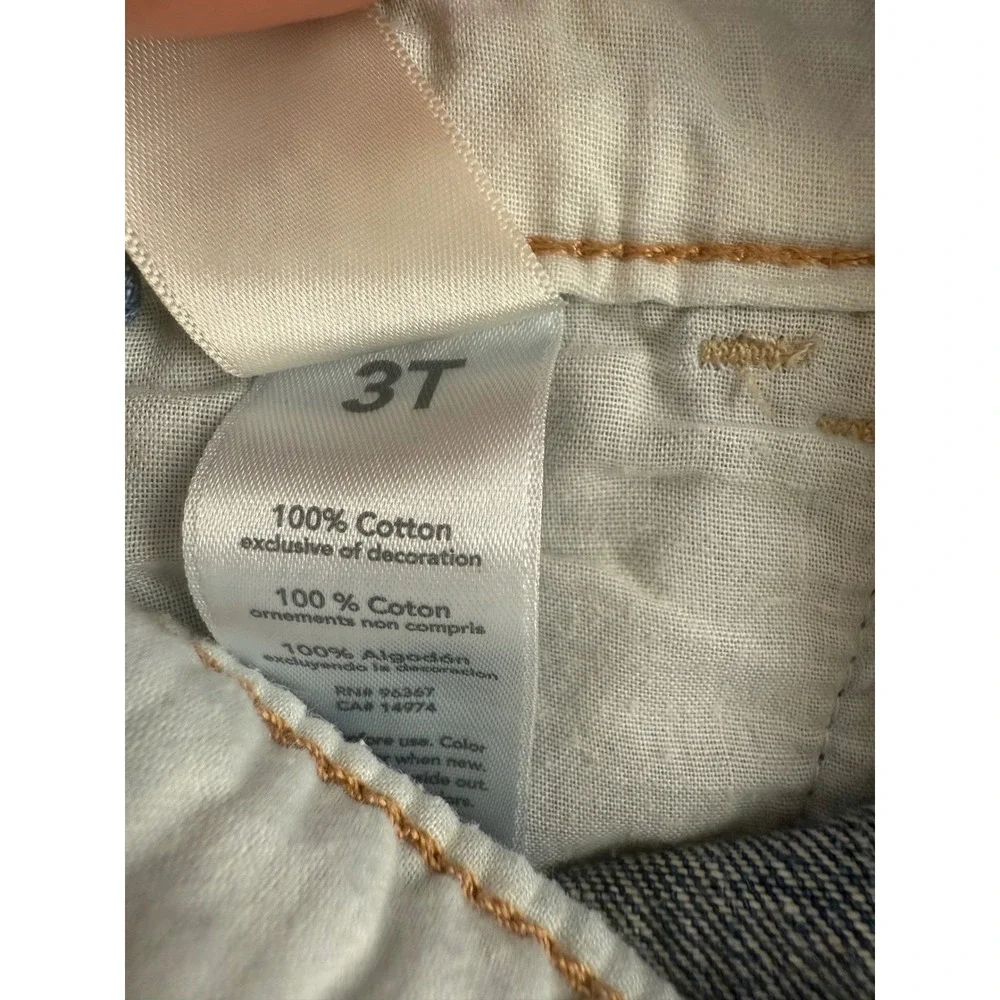 OshKosh Bgosh Girls Denim Overall Jumper Dress Medium Wash Blue 3T Ribbon Belt